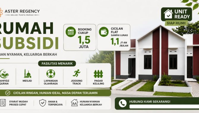 Rumah Subsidi Makassar 2026 – Aster Regency 3
